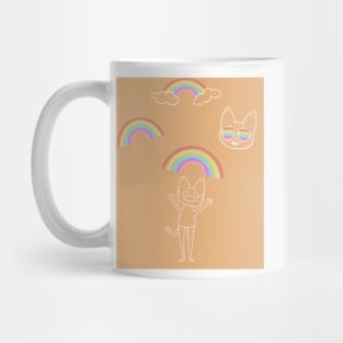 Rainbow cat pattern Mug